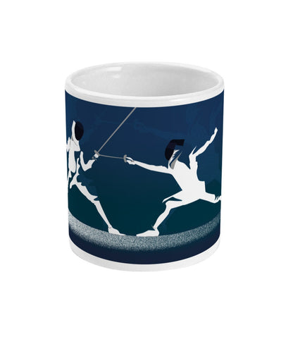 Tasse ou mug "l'escrime en bleu" - Personnalisable