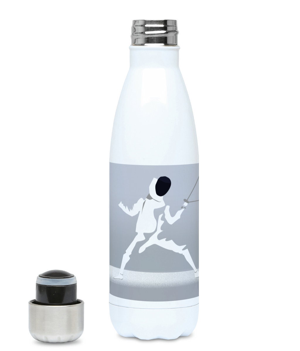 “Fencing in white” insulated bottle - Customizable
