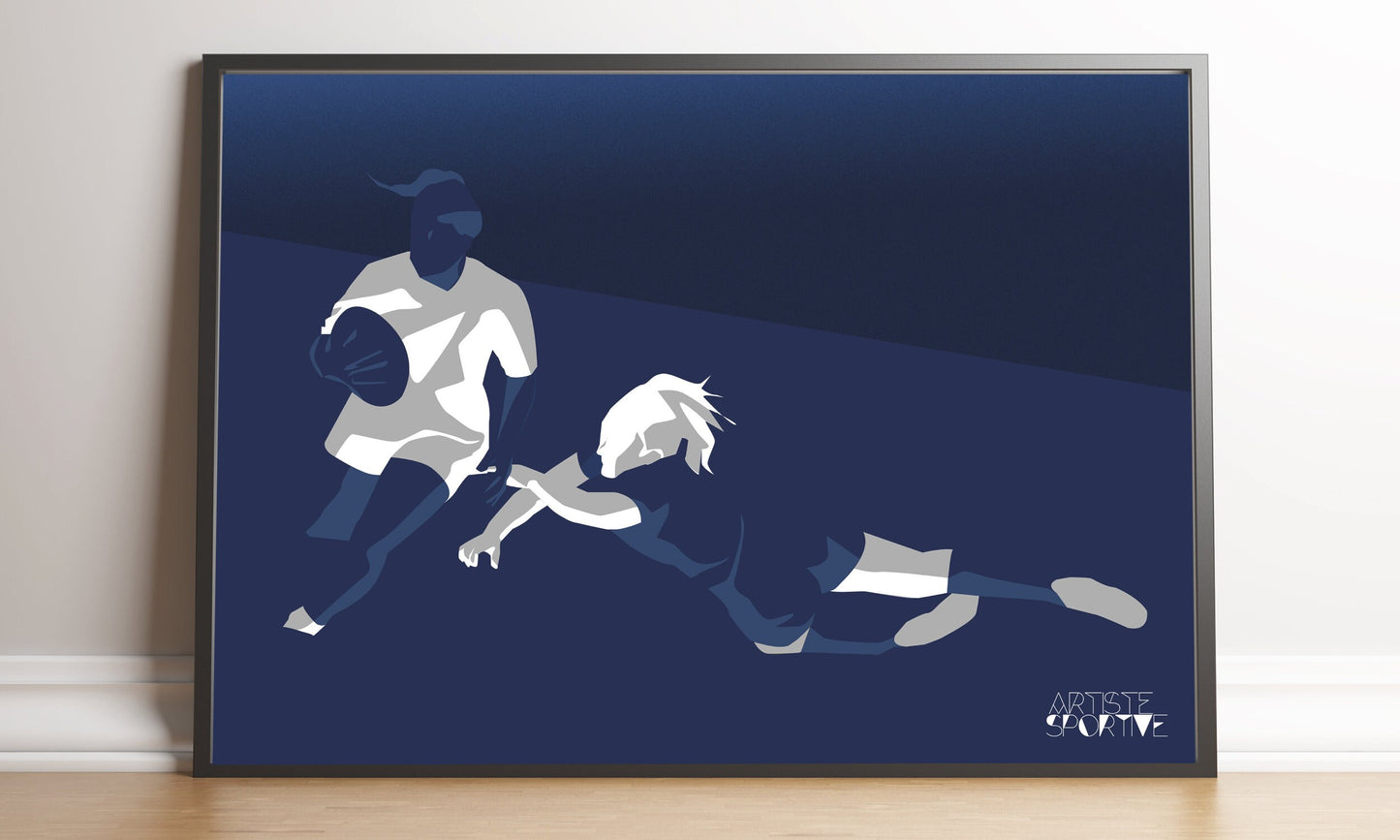 Poster "Women's Rugby in Blue"