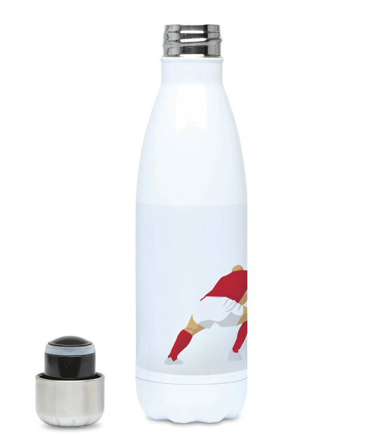 “Rugby red and white” insulated bottle - Customizable