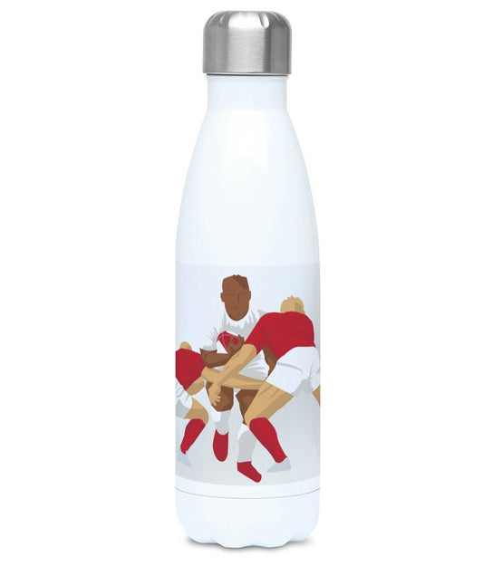 Isolierflasche „Rugby rot und weiß“ – anpassbar
