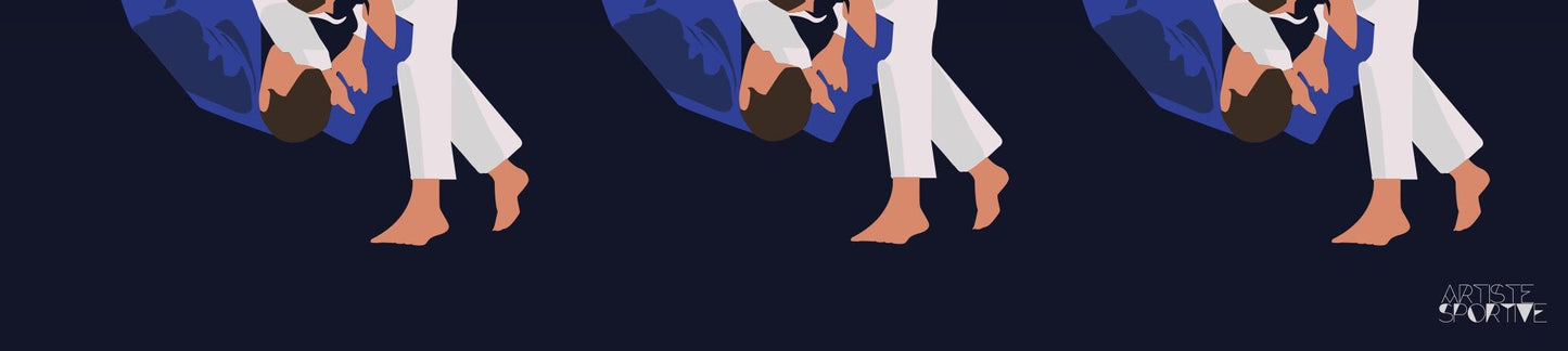 Gourde isotherme judo homme bleu "Le judoka" - Personnalisable