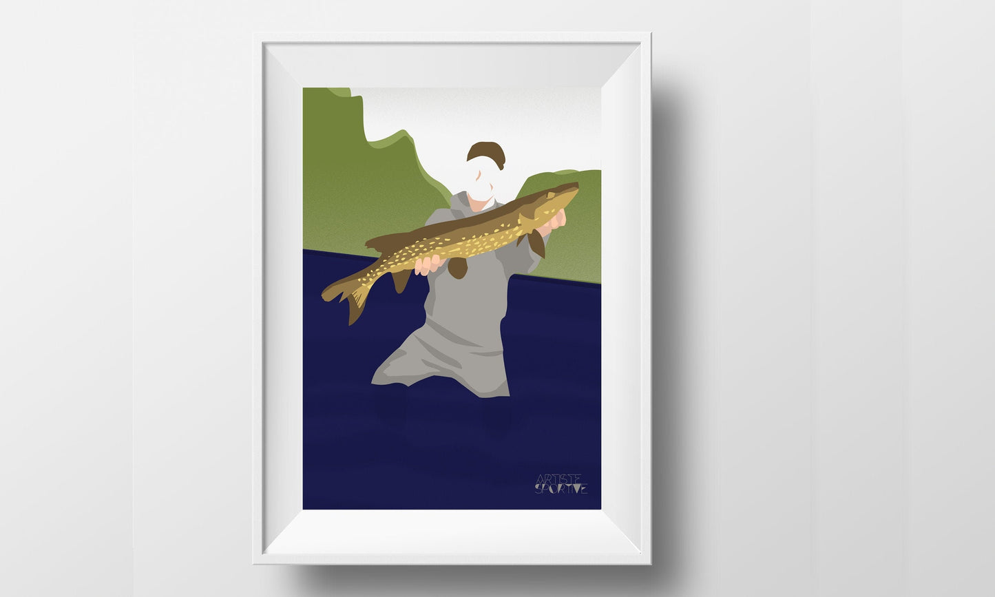 Affiche Pêche "Antoine le pêcheur"