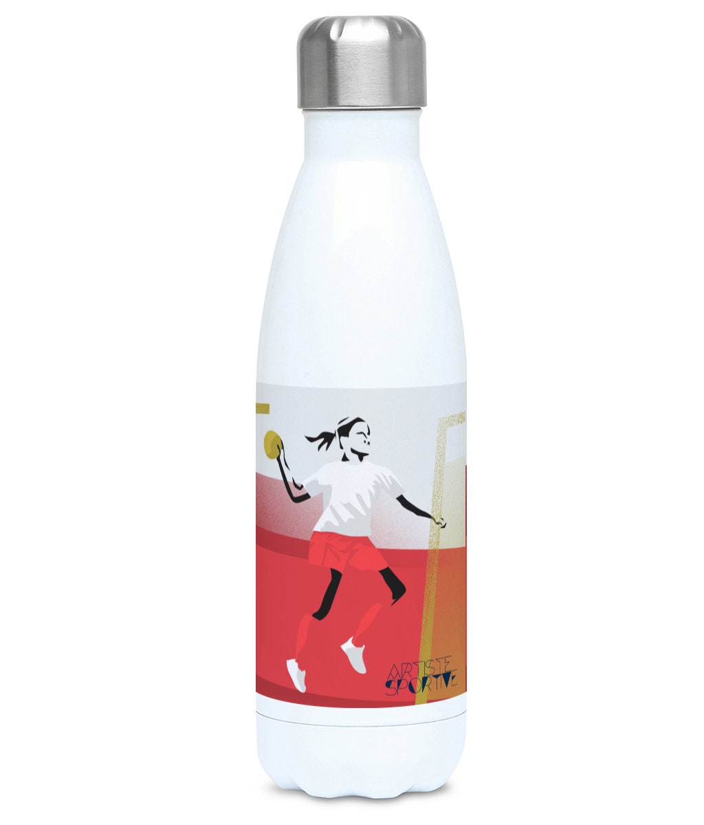 Women's handball insulated bottle "La handballeuse" - Customizable