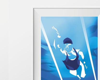 Affiche Natation " La Femme nage"