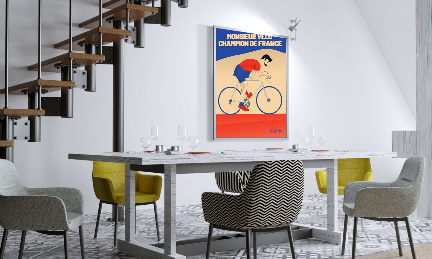 Vintage Cycling Poster "Mr. Bike"