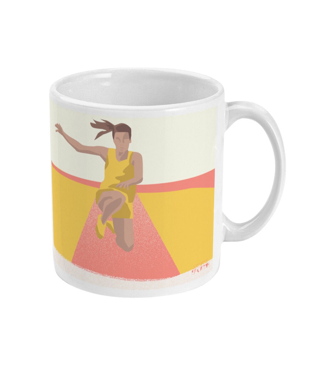 Leichtathletik-Tasse oder Tasse „Athletischer Sprung der Frauen“ – personalisierbar