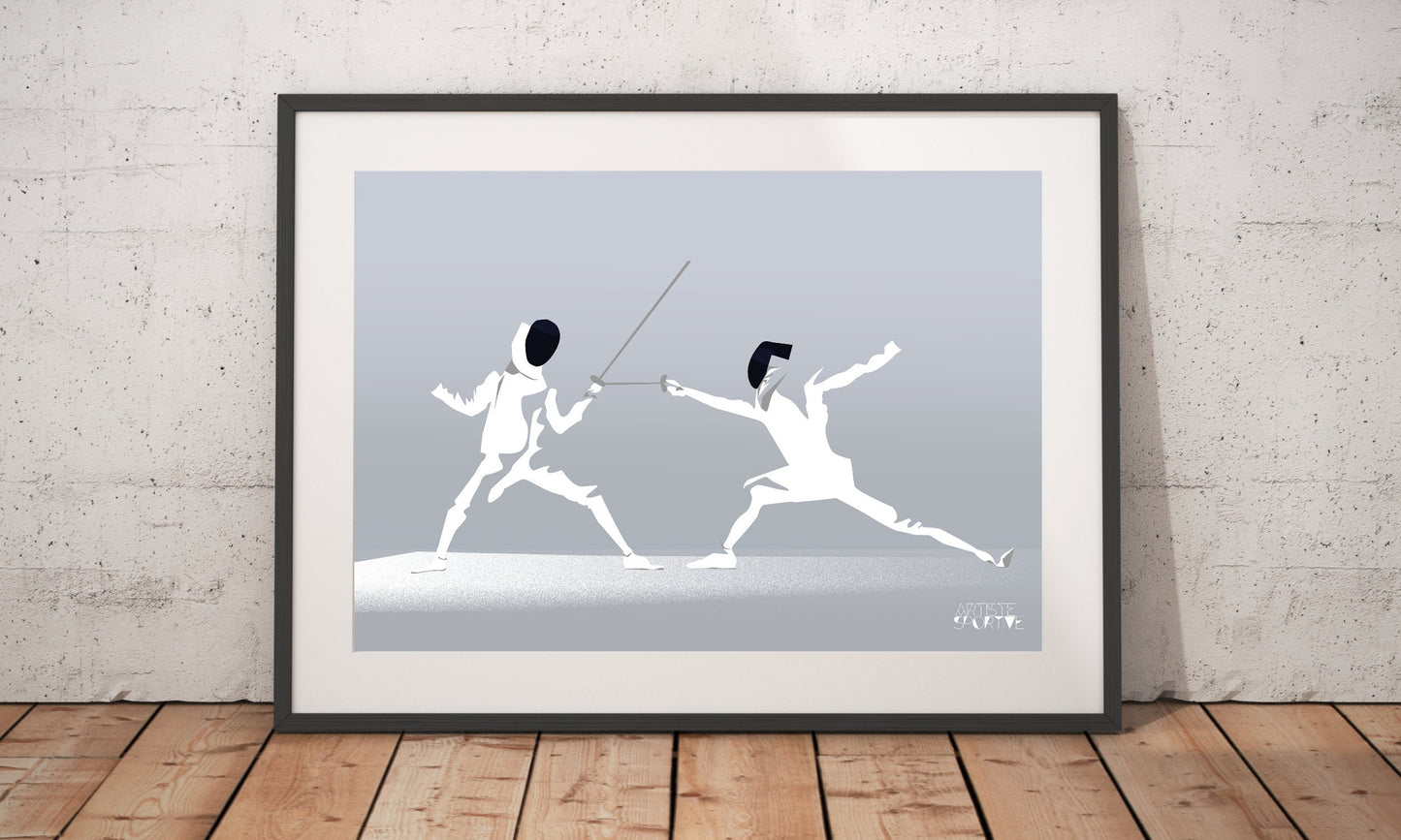 Poster “Fencing in white”