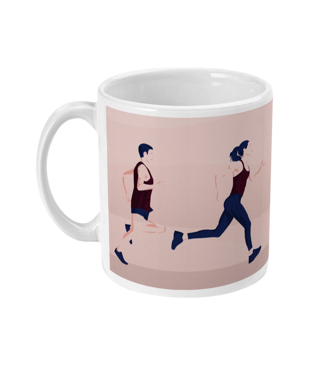 Tasse ou mug running "Un homme et une femme qui courent" - Personnalisable