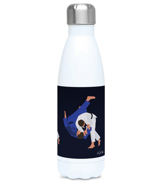 Blaue Judo-Isolierflasche für Herren „Le judoka“ – anpassbar