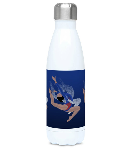 Blue gymnastic insulated bottle "Tatiana the gymnast" - Customizable