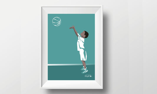 Basketball poster "The boy who plays basketball"