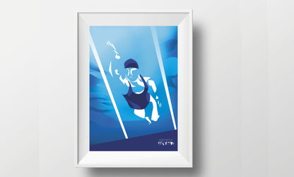 Affiche Natation " La Femme nage"