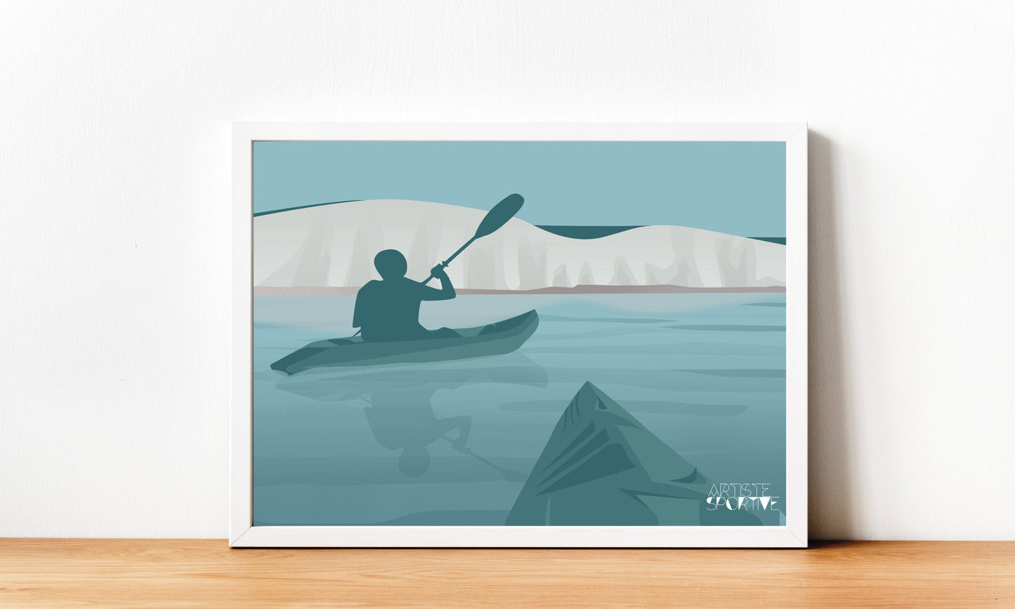 Affiche Canoë Kayak "Promenage à Beachy Head"