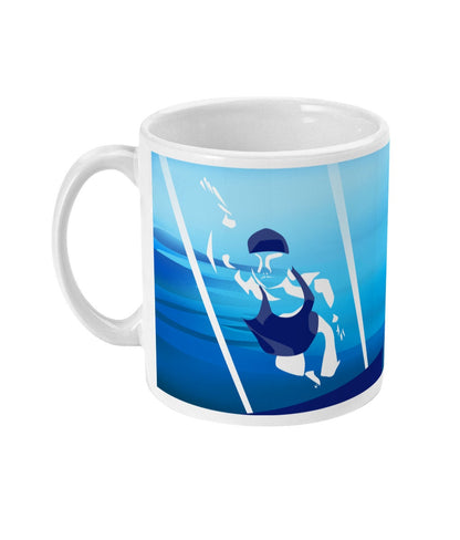 Tasse ou mug de natation "La femme qui nage" - Personnalisable