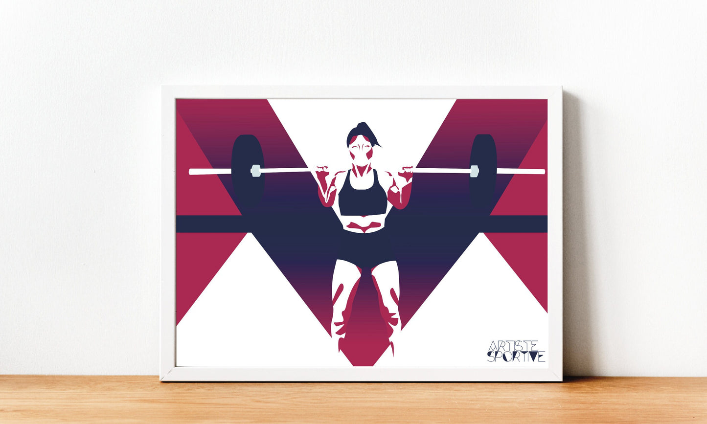 Poster „Gewichtheben für Frauen“.