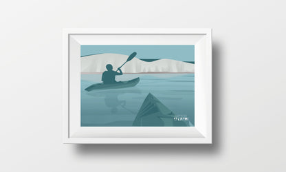 Affiche Canoë Kayak "Promenage à Beachy Head"