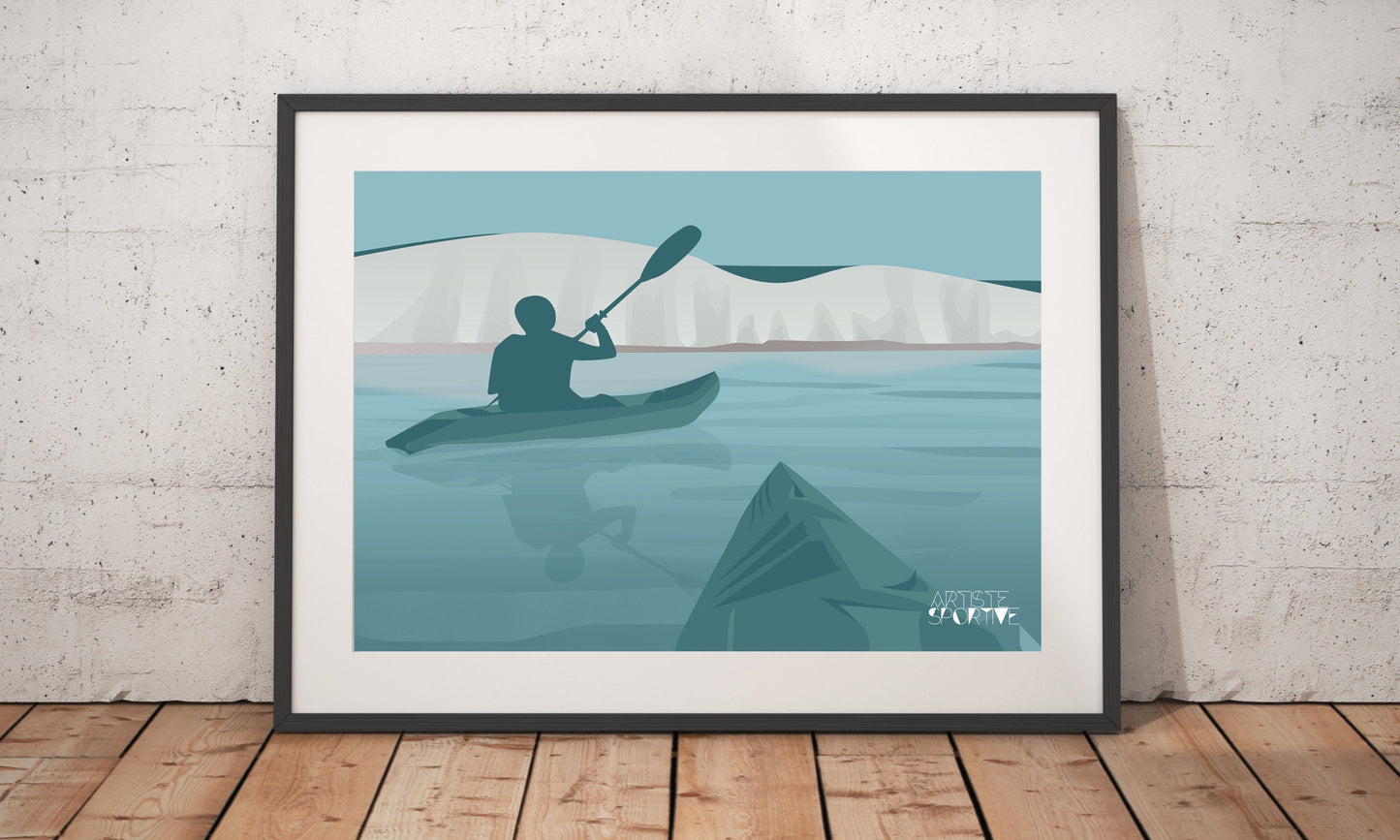 Affiche Canoë Kayak "Promenage à Beachy Head"