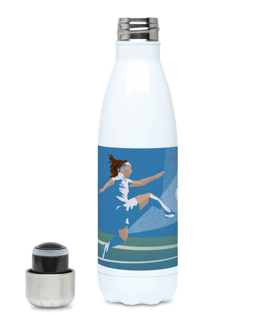 Damen-Fußball-Isolierflasche „Fußballspieler“ – anpassbar