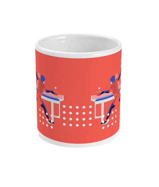 Tasse ou mug pingpong "Tennis de Table en orange" - Personnalisable