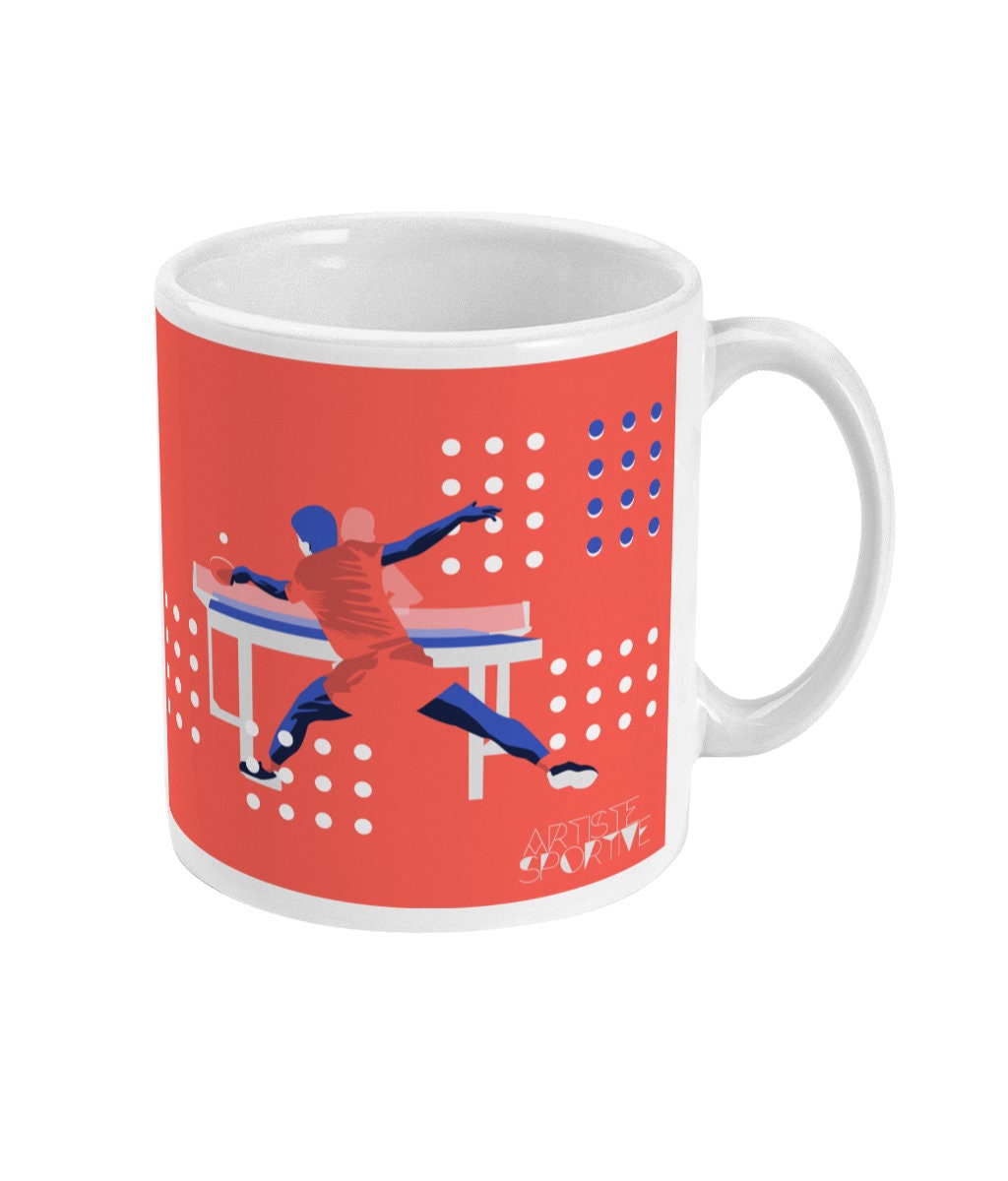 Tasse ou mug pingpong "Tennis de Table en orange" - Personnalisable