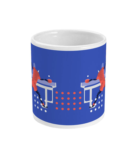 Tasse ou mug pingpong "Tennis de Table en bleu violet" - Personnalisable