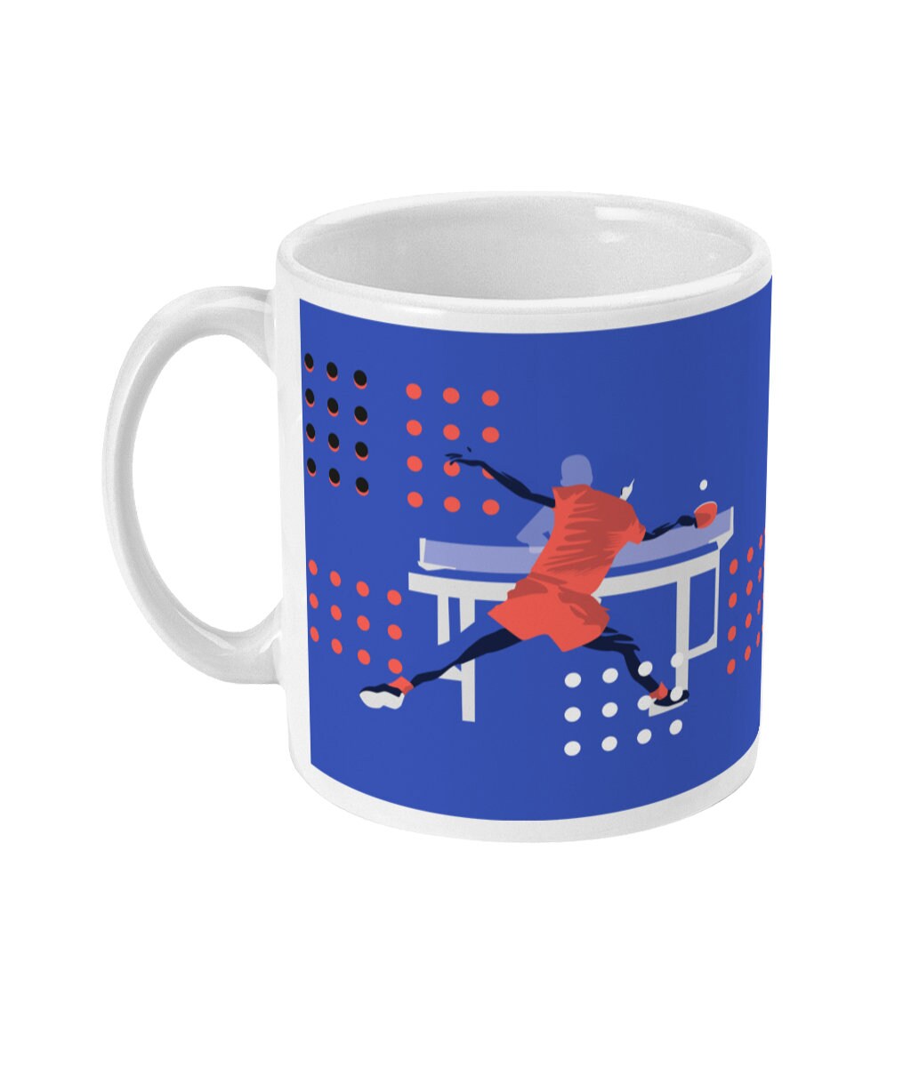 Pingpong cup or mug "Table Tennis in purple blue" - Customizable