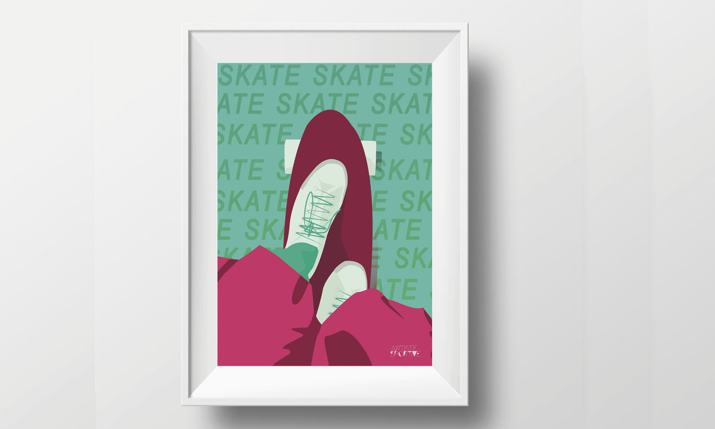 Affiche "Skate en bordeaux"