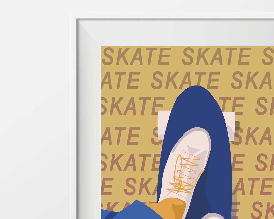 Poster „Skate in Gelb“.