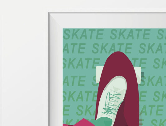 Affiche "Skate en bordeaux"