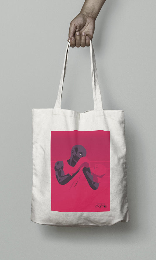 Tote bag ou sac boxing " Le boxeur rouge  "