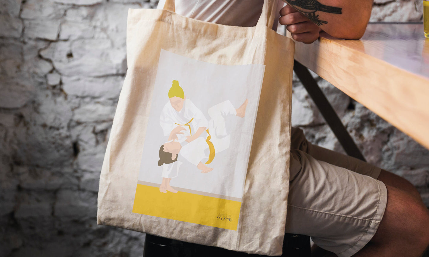 Tote bag or judo bag "Jeanne the judoka"