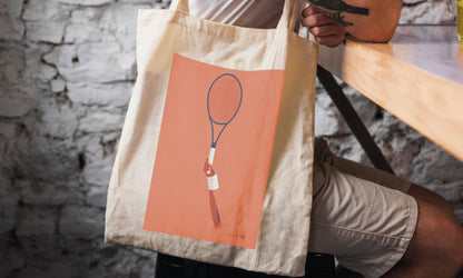 Tote bag ou sac " Raquette de Tennis "