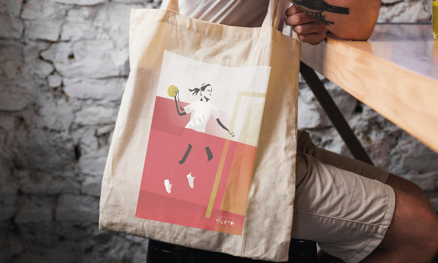 Tote bag ou sac handball "La handballeuse"