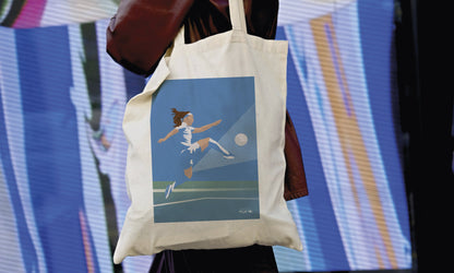 Tote bag ou sac football "Femme footballeuse"