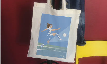 Tote bag ou sac football "Femme footballeuse"