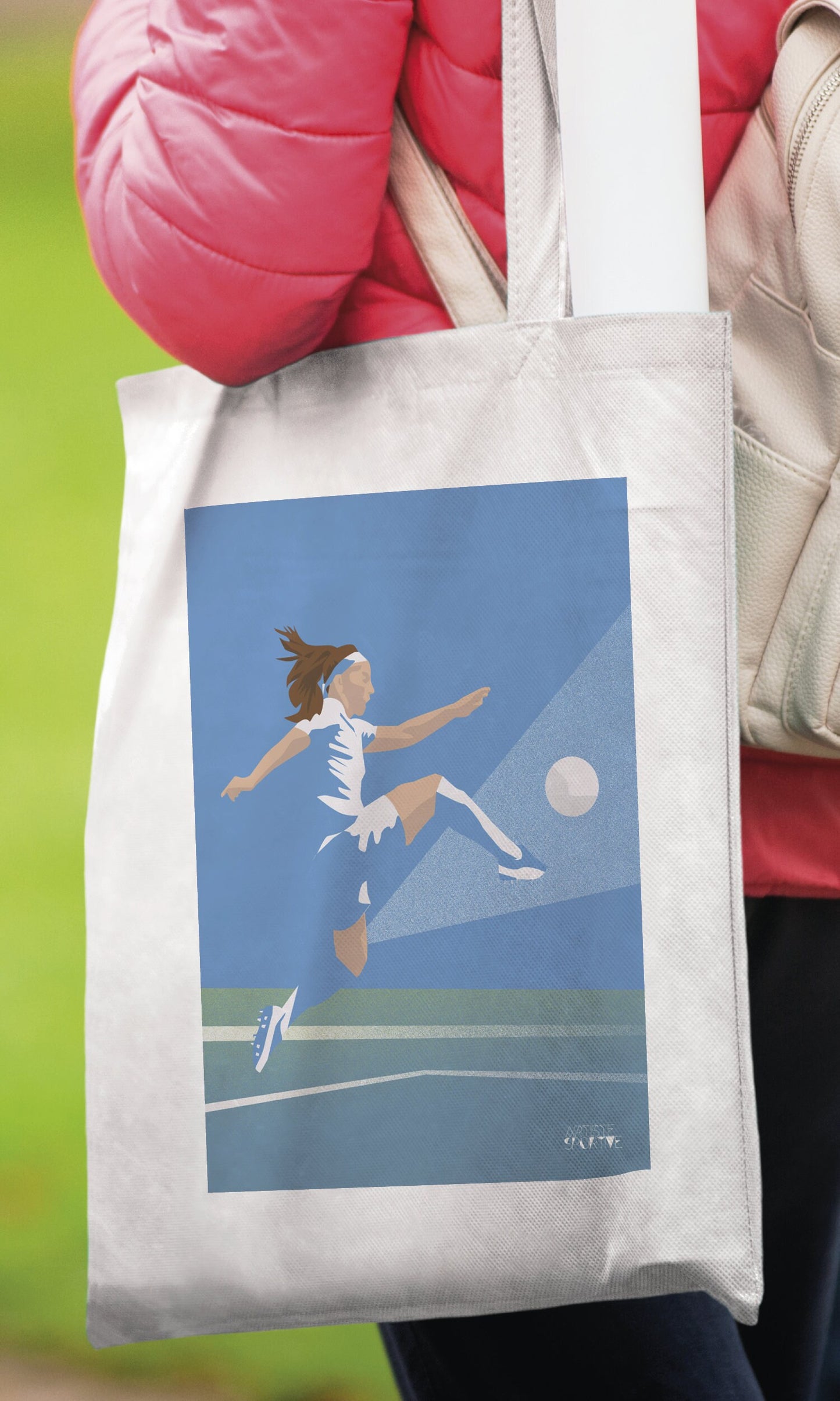 Tote bag or football bag "Woman footballer"