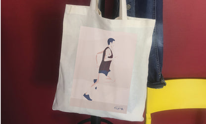 Tote bag ou sac de course "Un homme qui court" athlétisme