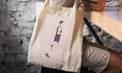 Tote bag ou sac de course "Un homme qui court" athlétisme