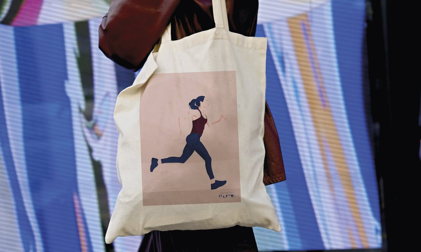 Tote bag or running bag “A woman who runs”