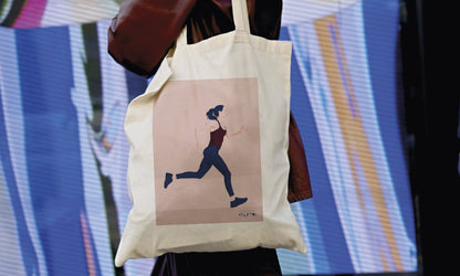 Tote bag or running bag “A woman who runs”