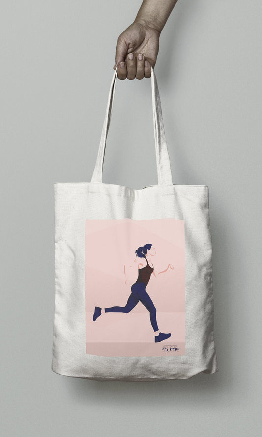 Tragetasche oder Lauftasche „Eine Frau, die läuft“