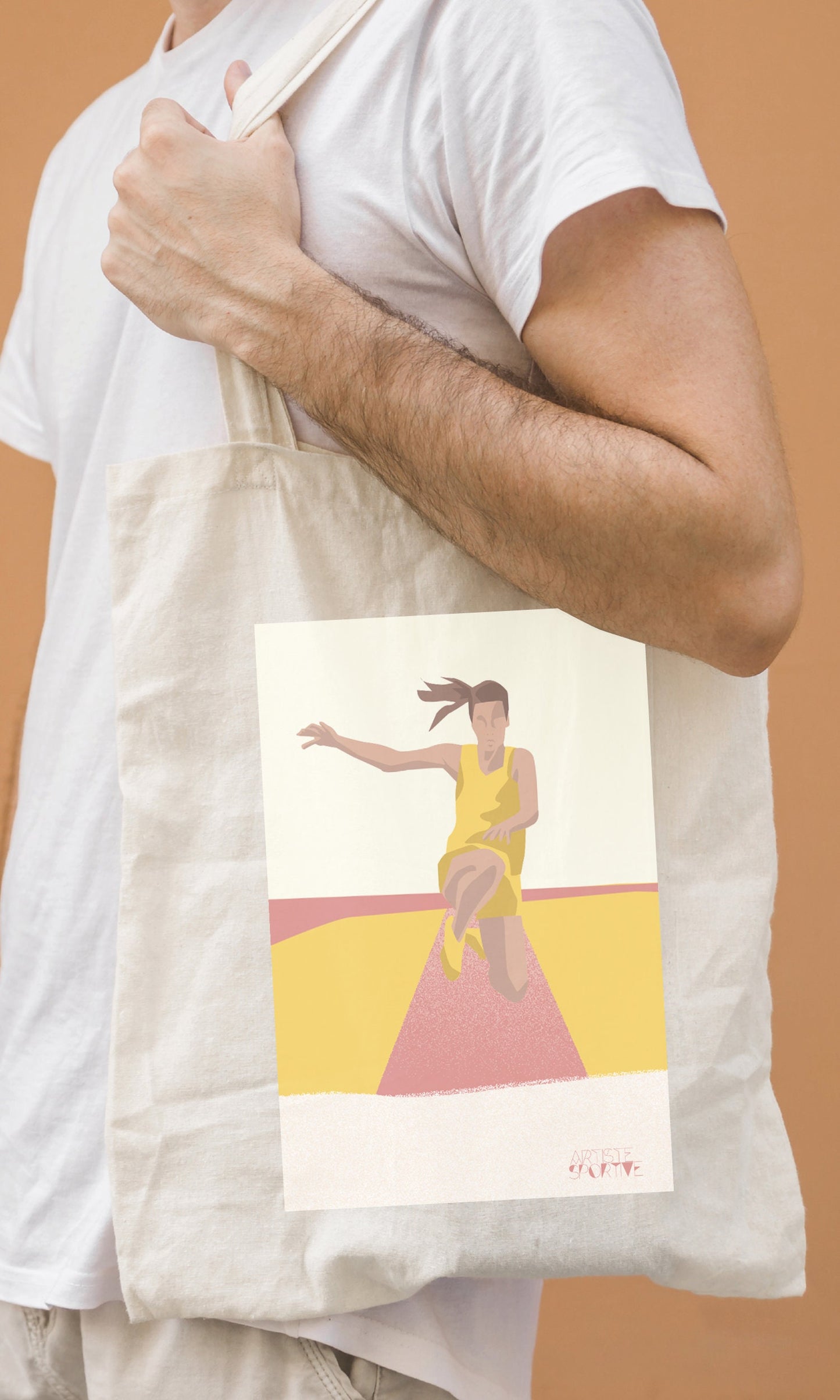 Tote bag ou sac athlétisme "Saut athlétique femme "