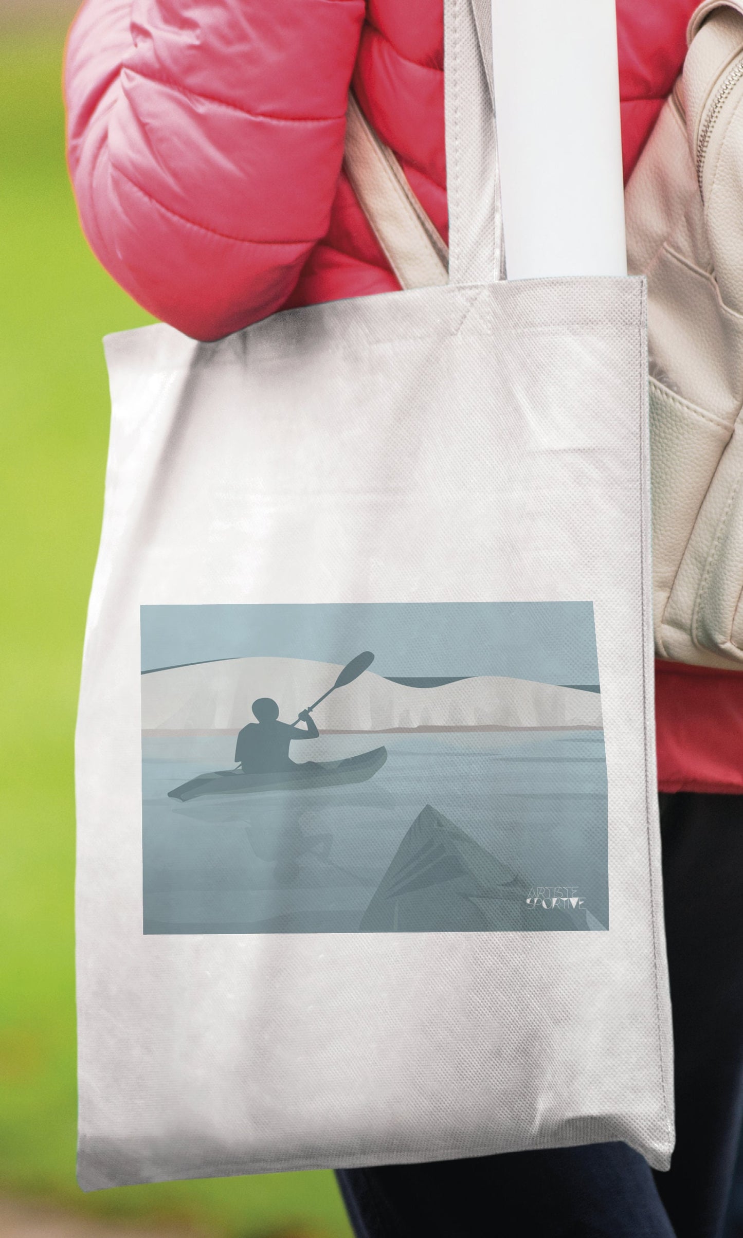 Tote bag ou sac Canoë Kayak  "Promenade à Beachy Head "