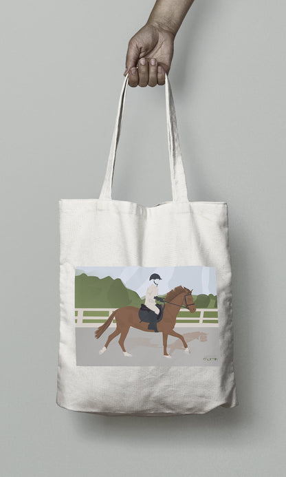 Tote bag ou sac d'équitation "Sur le cheval"