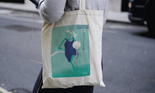 Einkaufstasche oder Damen-Basketballtasche „Axelle spielt Basketball“
