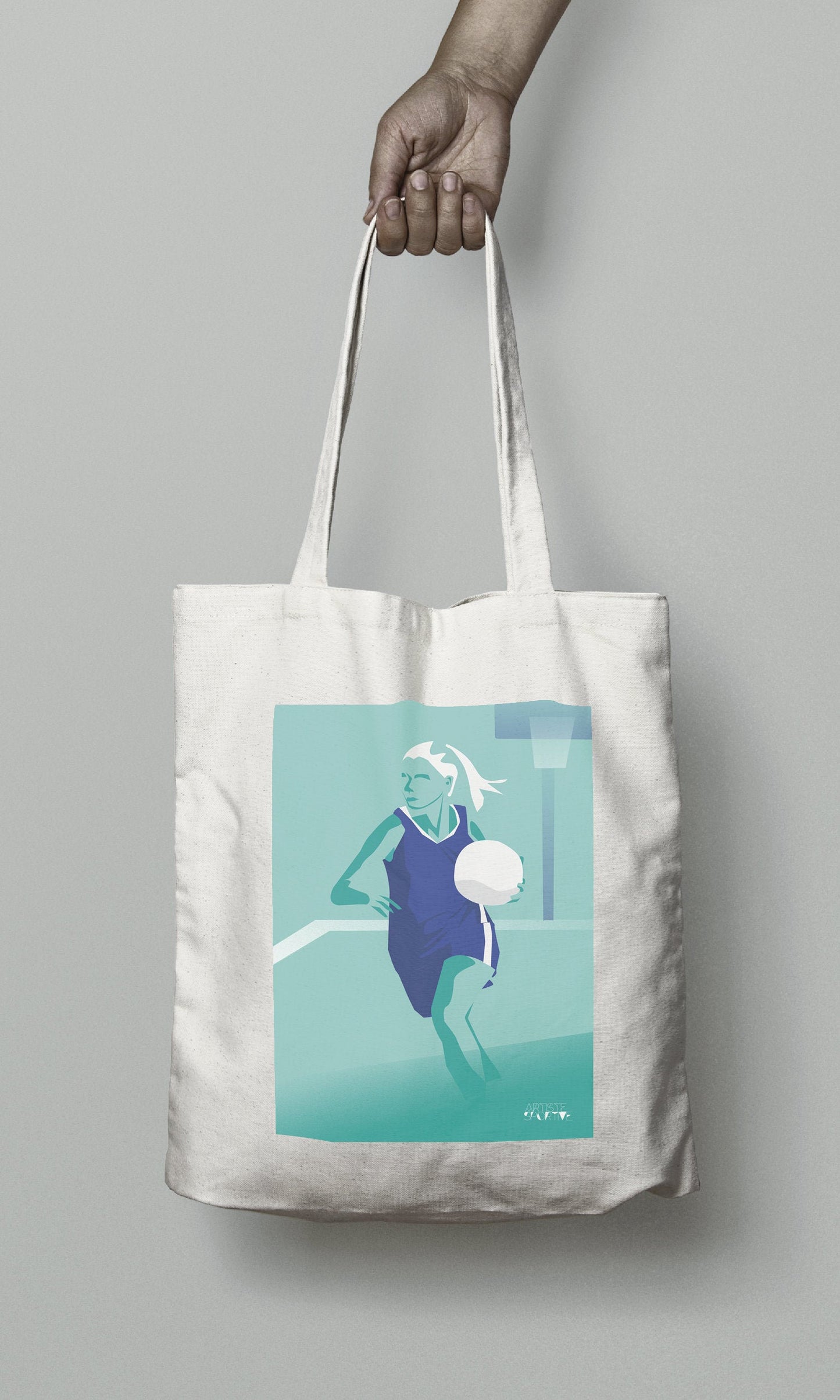 Einkaufstasche oder Damen-Basketballtasche „Axelle spielt Basketball“