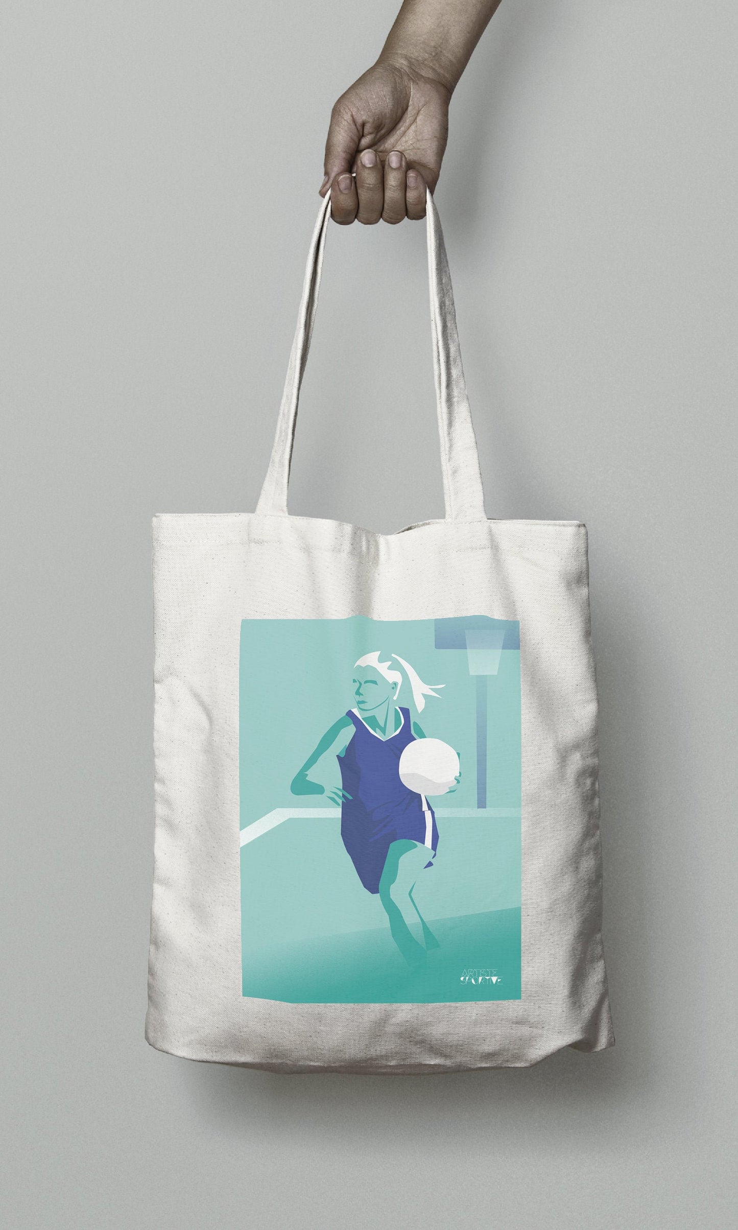 Tote bag or women's basketball bag "Axelle plays basketball"