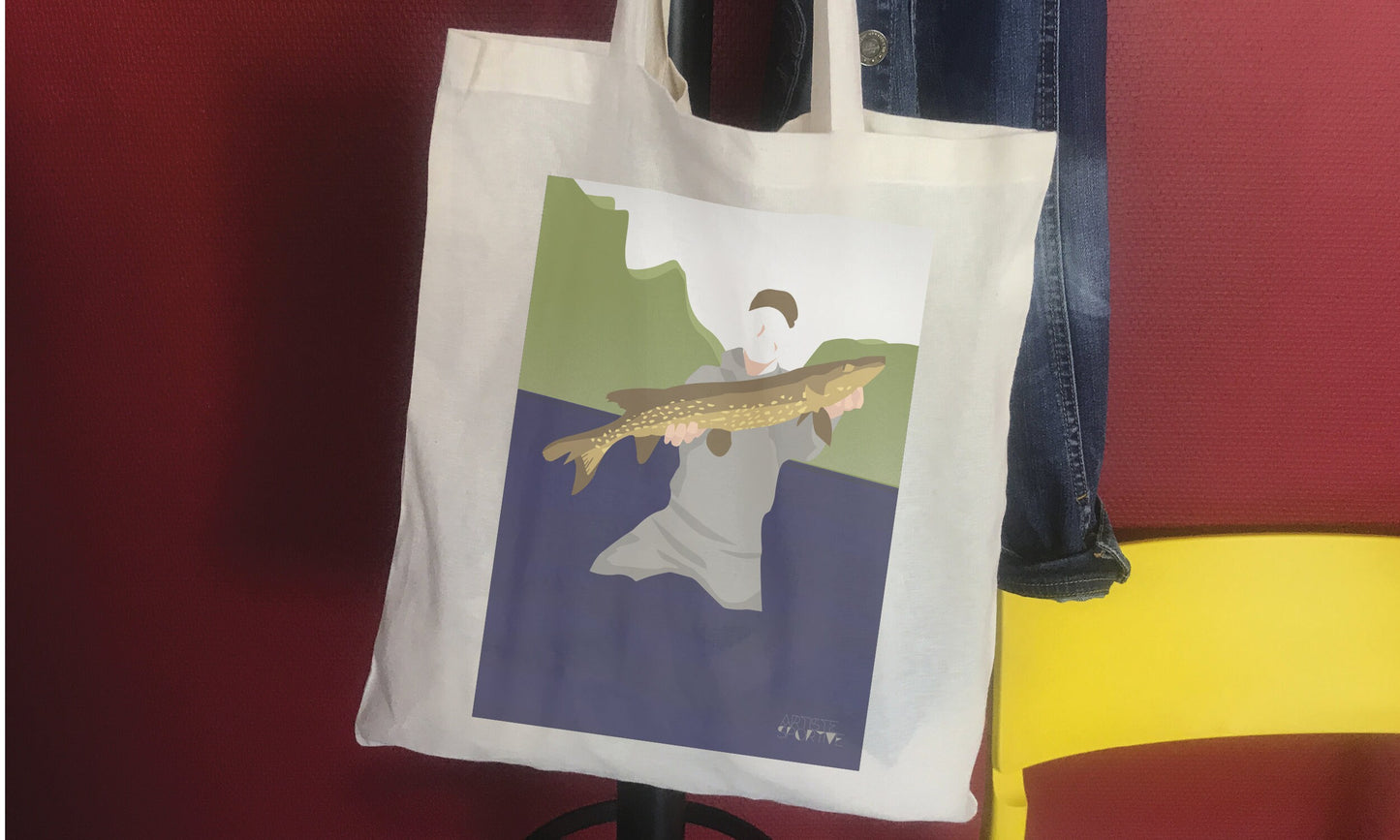 Tote bag ou sac pêche "Antoine le pêcheur"