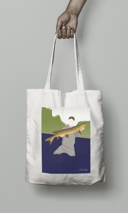 Tote bag ou sac pêche "Antoine le pêcheur"